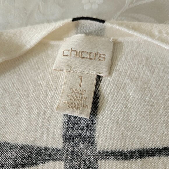 Window pane patterned open cardigan - Picture 8 of 8